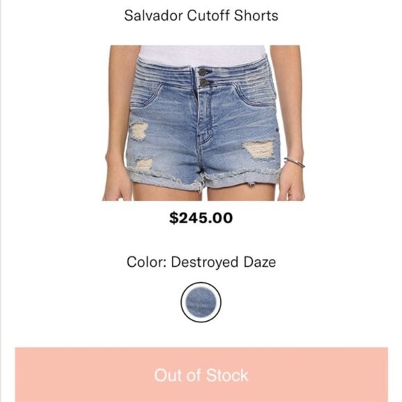 2/$40 RtA Salvador Ripped Jean Shorts in Destroyed Daze - Picture 15 of 16